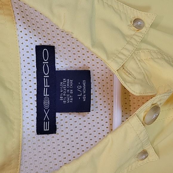 Exofficio Yellow Button Down‎ Shirt Men Size Large - Picture 8 of 12